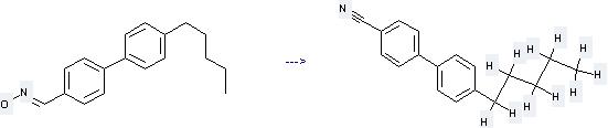 4-Cyano-4'-N-pentylbiphenyl can be prepared by 4-formyl-4'-n-pentylbiphenyl oxime. 